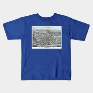 Antique Aerial Map of Travis County, Austin, Texas Kids T-Shirt